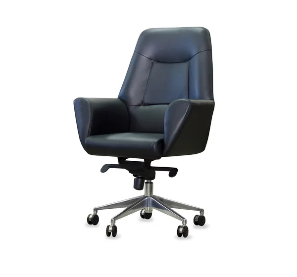 Modern ofis koltuğu siyah deri. izole — Stok fotoğraf