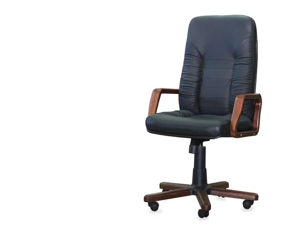 Modern office chair from black leather. Isolated — Stock Photo, Image