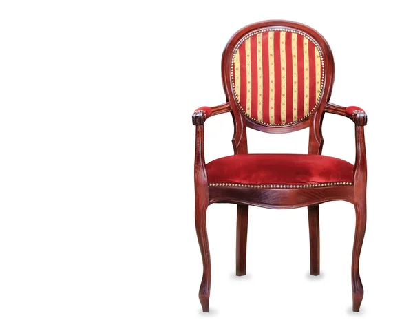 复古经典红色扶手椅白色孤立 — 图库照片