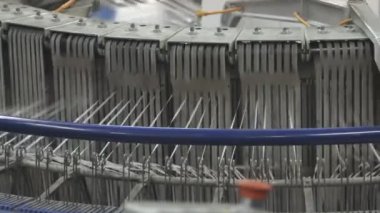 Bir fabrika makinesinde iplik Tekstil Sanayi-