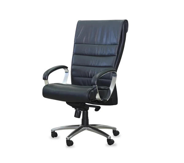 Modern office chair from black leather — Stock Photo, Image