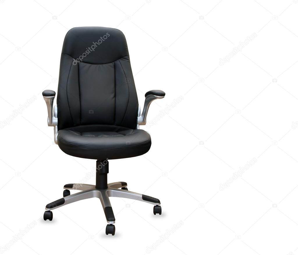 Modern office chair from black leather.