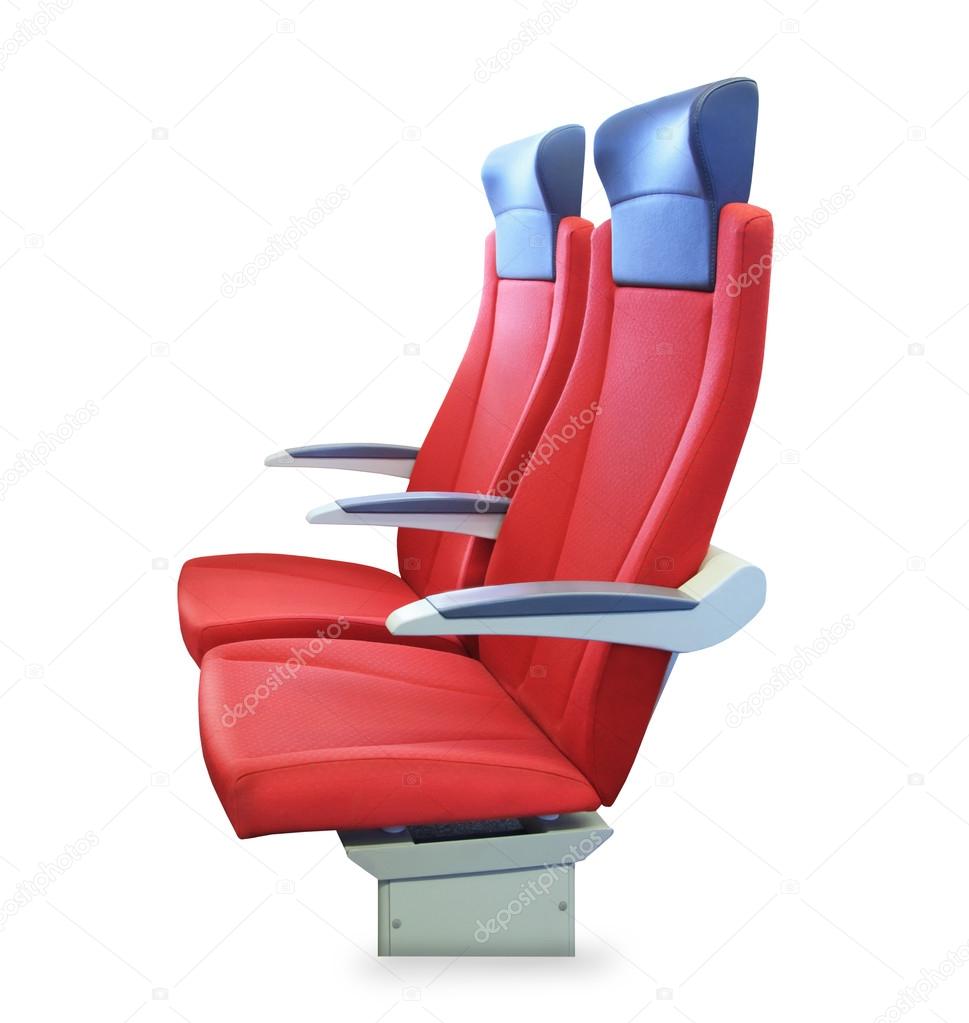 Modern red passenger chair isolated
