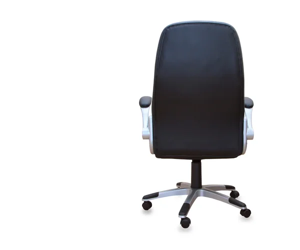 Nowoczesne krzesło z czarnej skóry. na białym tle — Zdjęcie stockowe