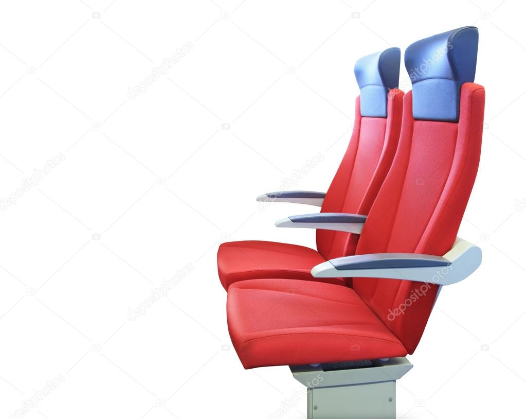 Modern red passenger chair isolated