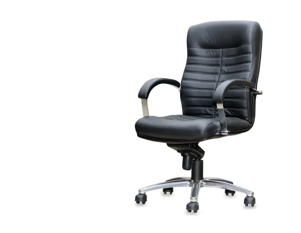 Modern office chair from black leather. — Stock Photo, Image