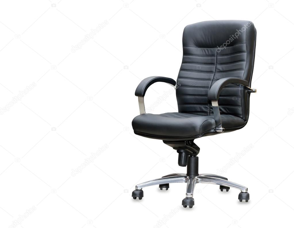 Modern office chair from black leather.