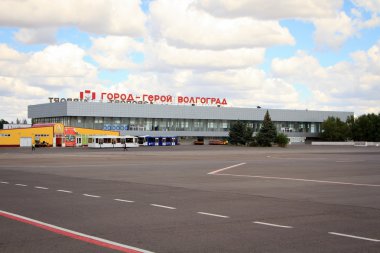 Volgograd, Rusya Federasyonu - Ağustos 07,2015: Havaalanı terminali