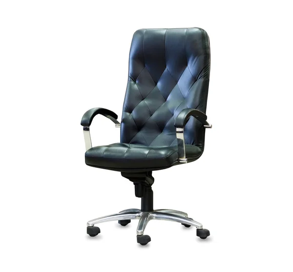 Modern office chair from black leather. — Stock Photo, Image