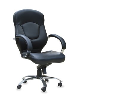 Modern ofis koltuğu siyah deri. izole