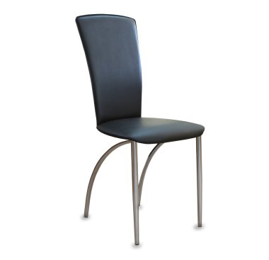 Siyah deriden ofis koltuğu. İzole edilmiş