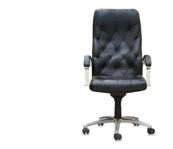 The office chair from black leather. Isolated — Stock Photo, Image