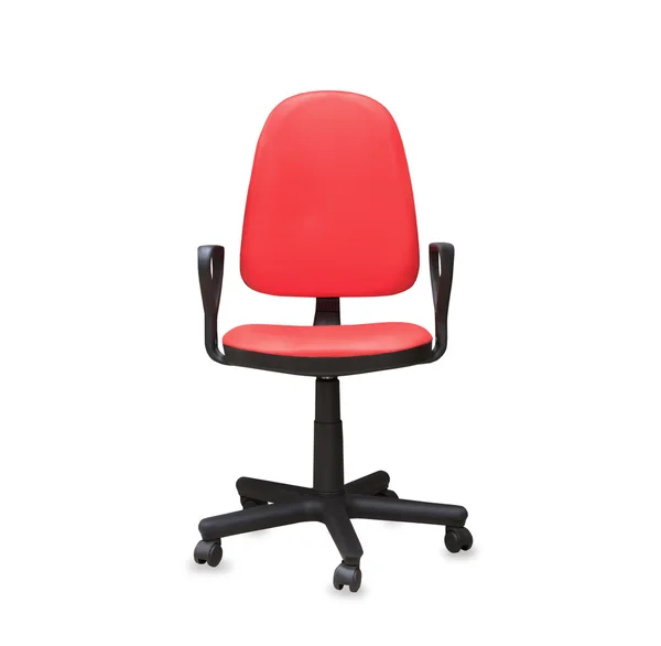 Modern office chair from red leather. Isolated — Stock Photo, Image