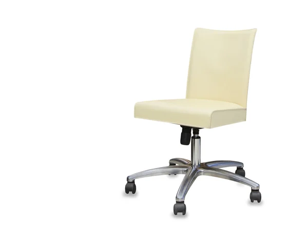 Modern office chair from beige leather. Isolated — Stock Photo, Image