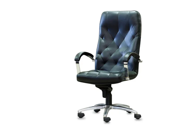 Modern office chair from black leather. Isolated — Stock Photo, Image