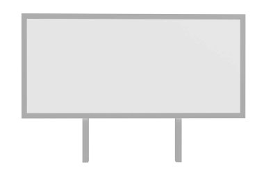 Billboard beyaz arka planda izole edildi. 3B görüntüleme