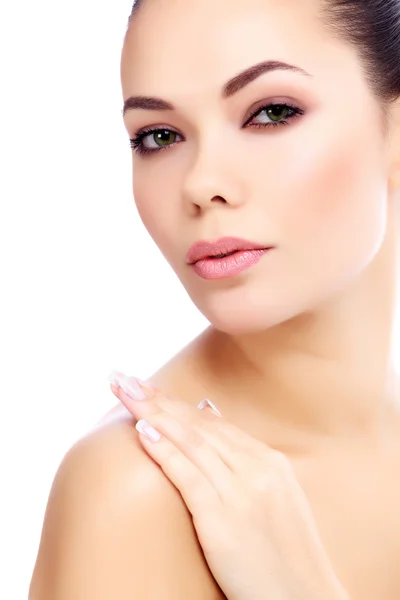 Pretty girl posing on white background — Stock Photo, Image