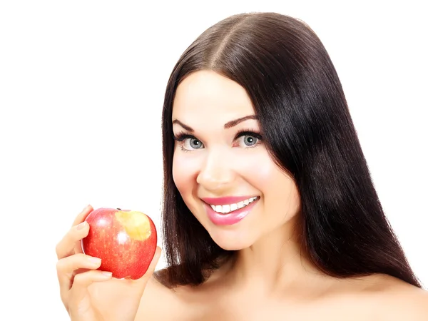 Mujer con manzana — Foto de Stock