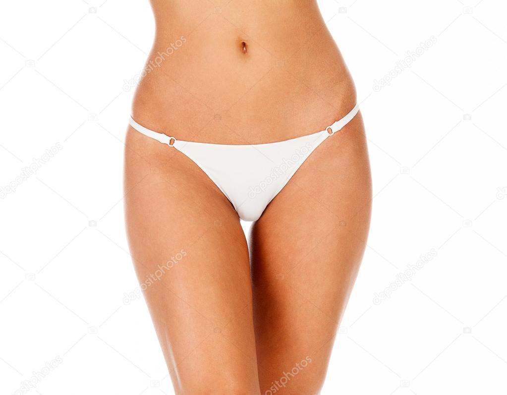 Sexy woman body, white background, isolated