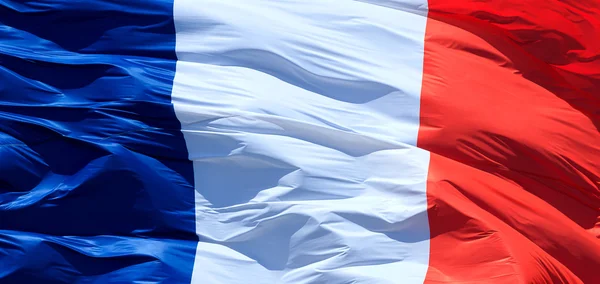 Closeup francouzská vlajka — Stock fotografie