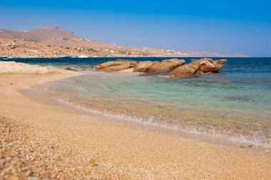 Kalafatis bay beach, Mykonos Adası. Yunanistan.