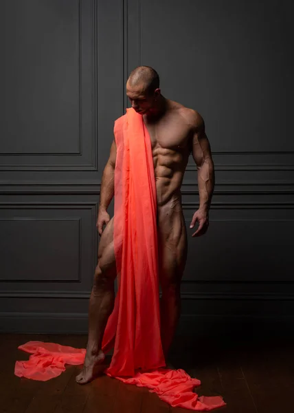 Männlicher Oberkörper Mit Textilien Bedeckt — Stockfoto