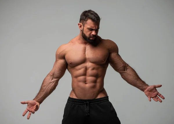 Fitness Male Model Studio — Stock Photo, Image