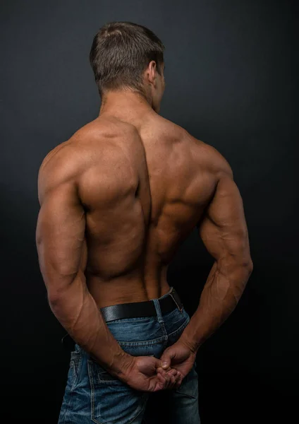 Torso Masculino Musculado Estúdio — Fotografia de Stock