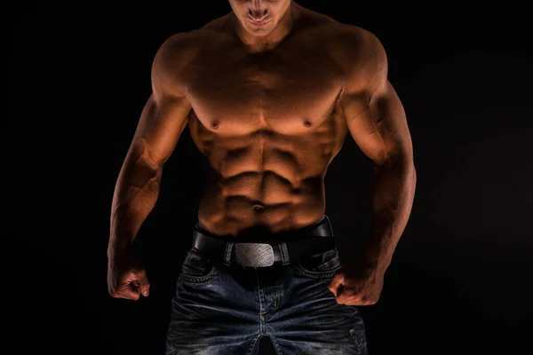 Muscled Male Torso Studio — Stock Photo, Image