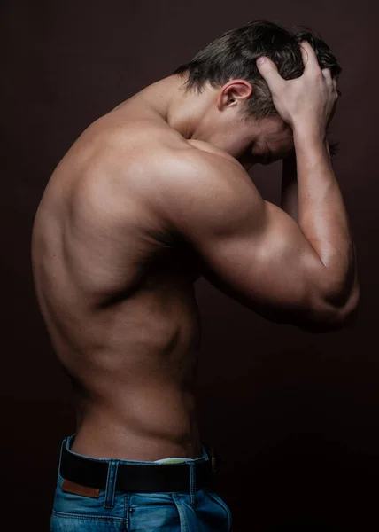 Fitness Modelo Masculino Estúdio — Fotografia de Stock