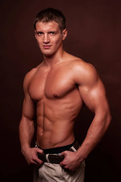 Fitness Male Model Studio — Stock Photo, Image