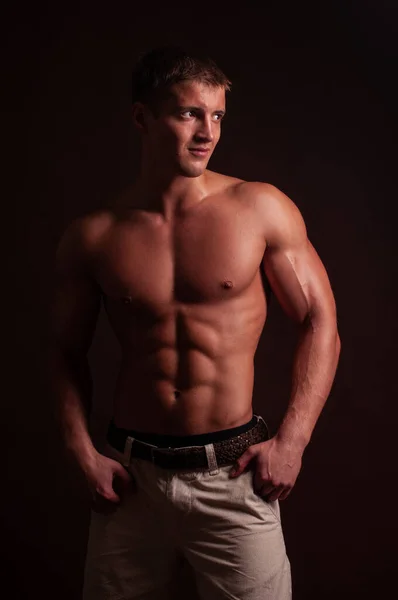 Fitness Male Model Studio Stock Image