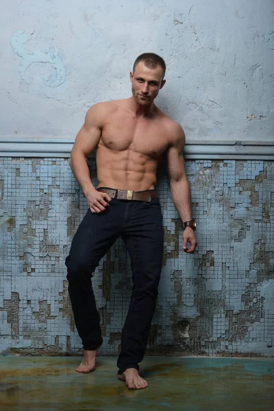 Fitness Male Model Studio — Stock Photo, Image