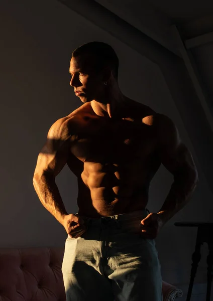 Fitness Male Model Studio — Stock Photo, Image