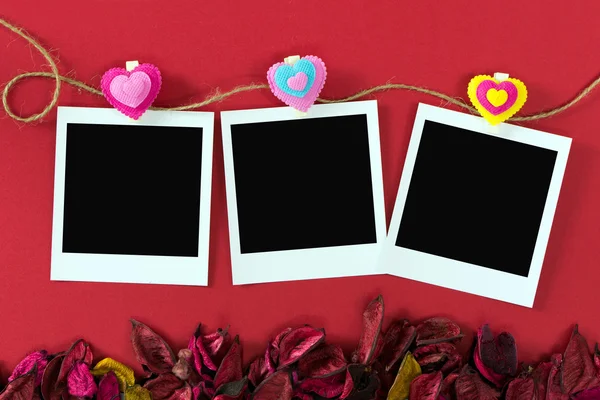 Instant photo frames for Valentine's theme — Stock Photo, Image