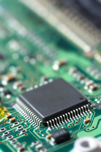Electronic chip on circuit board Stock Image