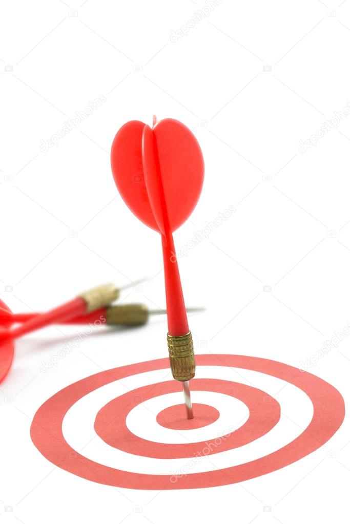 Red dart on target