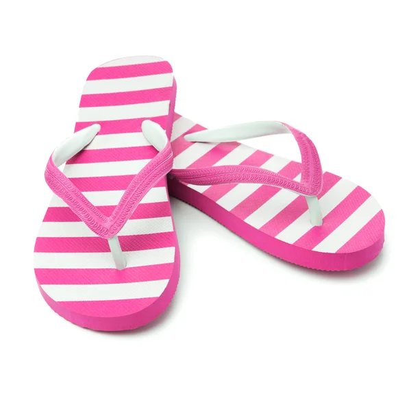 粉色条纹的凉鞋 — 图库照片