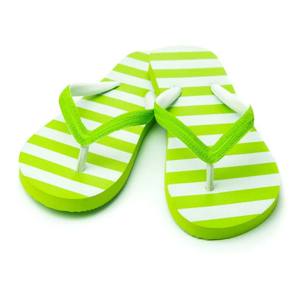 Green striped sandal — Stock Photo, Image