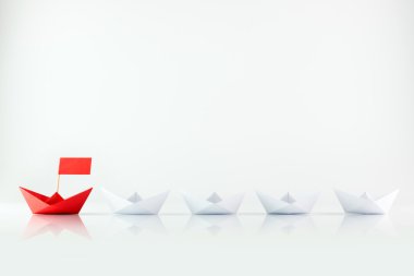 Kağıt tekne kullanarak liderlik kavramı