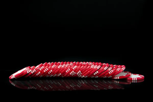 Červená poker žetony — Stock fotografie