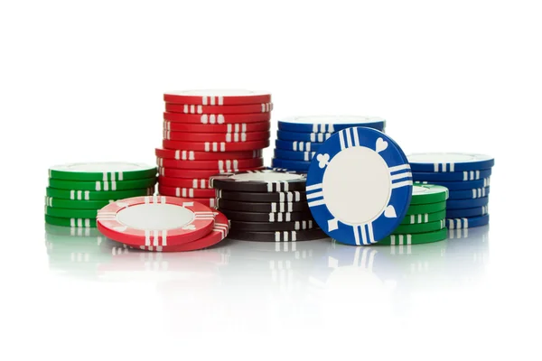 Stapel van casino chips — Stockfoto