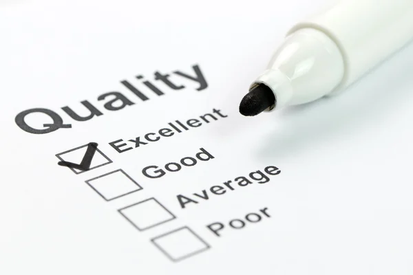 Minőség-ellenőrzés-felmérés — Stock Fotó