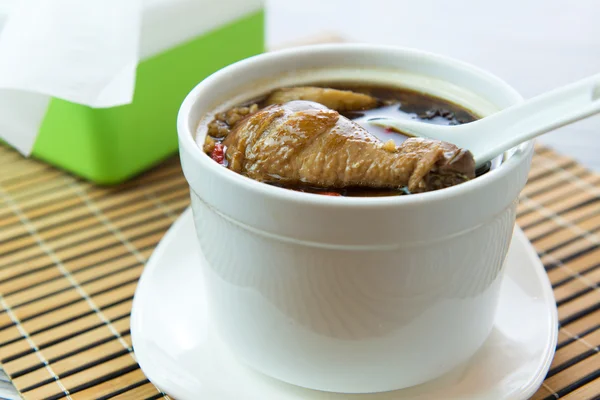 Dubbel kokt kyckling congee med blandade ört — Stockfoto