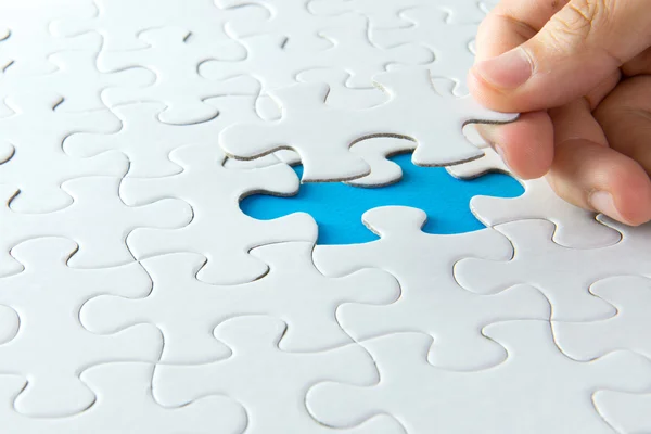 White jigsaw puzzle — Stock Photo, Image
