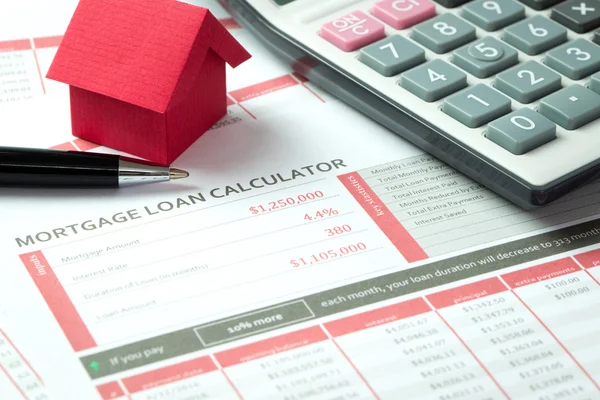 Calculadora de préstamos hipotecarios —  Fotos de Stock