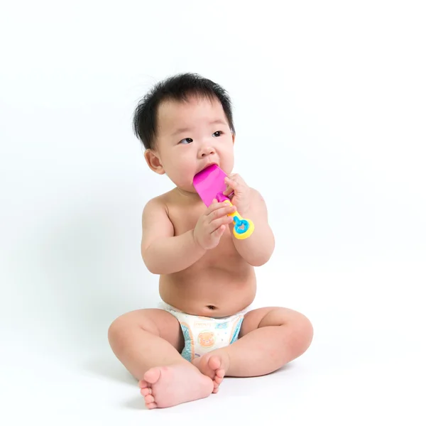 Asian baby wearing diaper — Stock Photo, Image