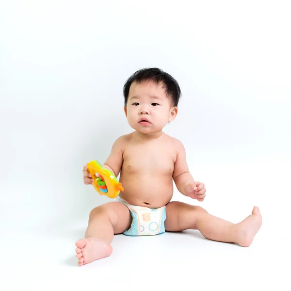 亚洲婴儿穿尿布 — 图库照片