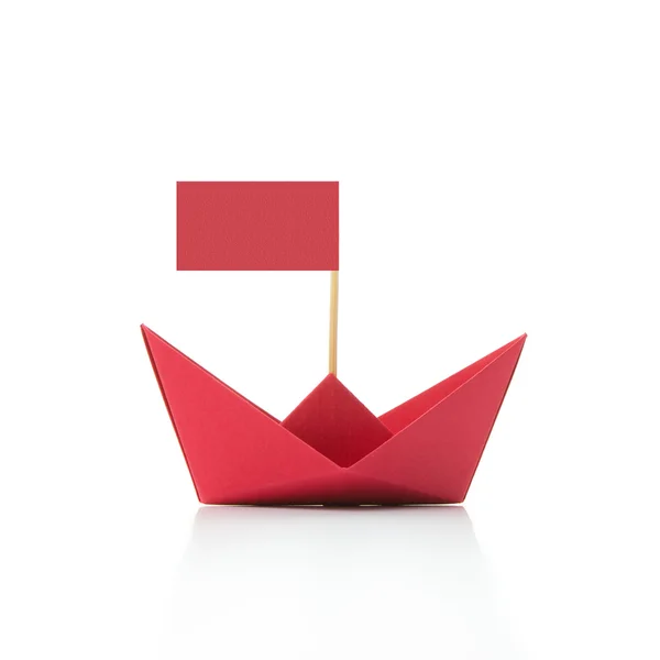 Červená kniha loď s příznakem — Stock fotografie
