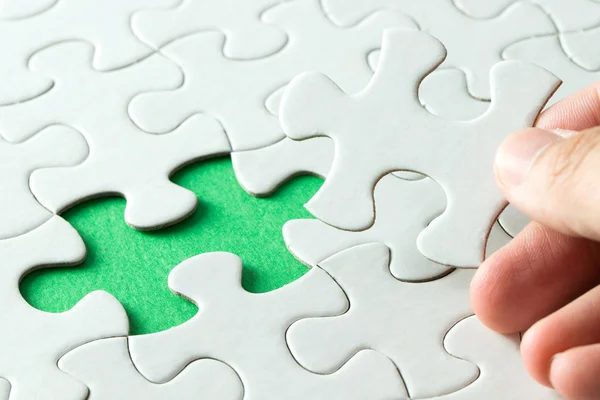 White jigsaw puzzle — Stock Photo, Image